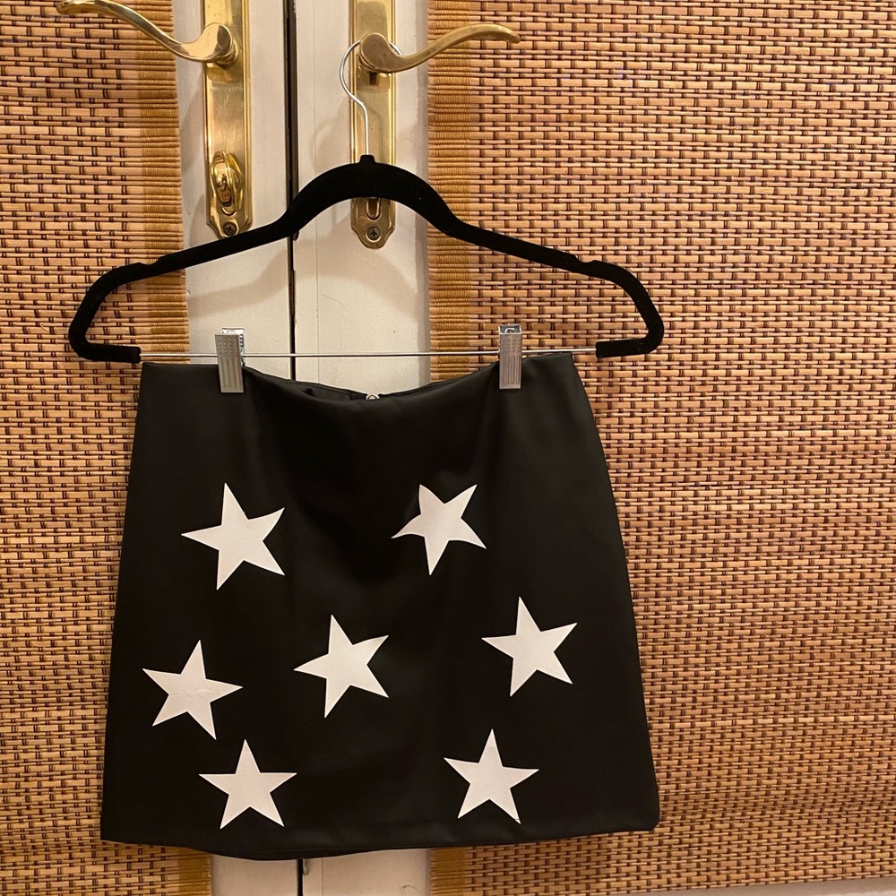 Faux leather princess Polly shirt with stars